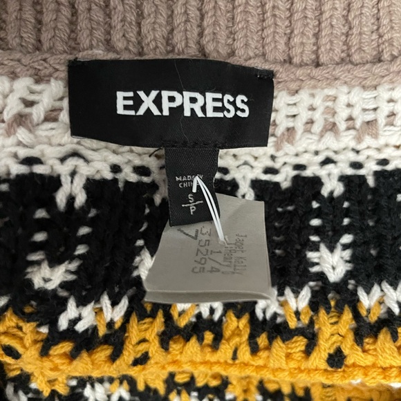 Express Mustard Fair Isle Patterned Sweater | Women’s Small - Picture 3 of 3